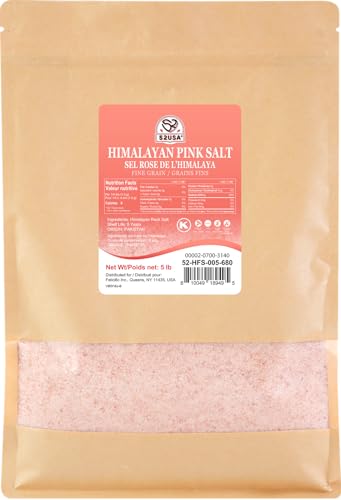 52USA Himalayan Pink Salt, Fine Grain, 80 oz (5 Pound), Pink Himalayan Sea Salt Fine, Kosher Salt, Rock Salt