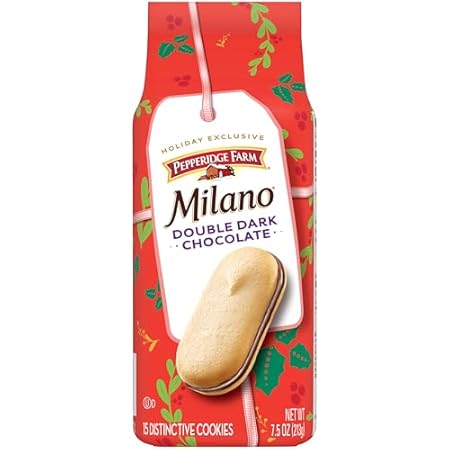 Pepperidge Farm Milano Double Dark Chocolate Cookies, 7.5 OZ Bag (15 Cookies)
