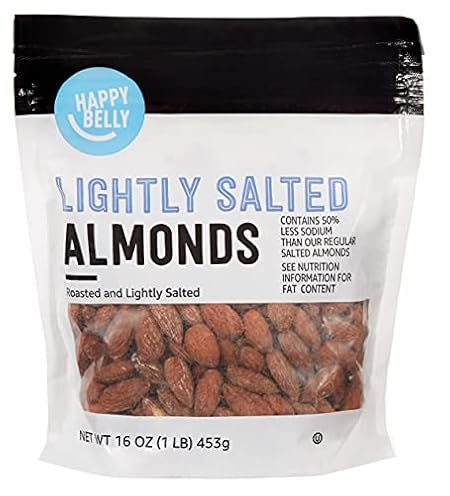 Amazon Brand - Happy Belly Roasted & Lightly Salted Almonds, 16 ounce (Pack of 1)
