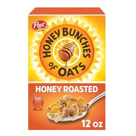 Honey Bunches of Oats Honey Roasted, Heart Healthy, Low Fat, made with Whole Grain Cereal, 12 Ounce