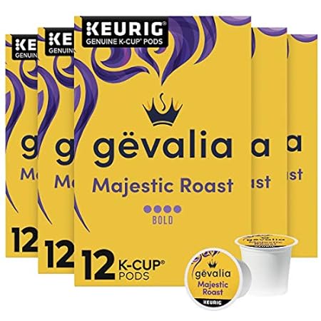Gevalia Majestic Roast Bold Dark Roast K†Cup® Coffee Pods (72 ct Pack, 6 Boxes of 12 Pods)