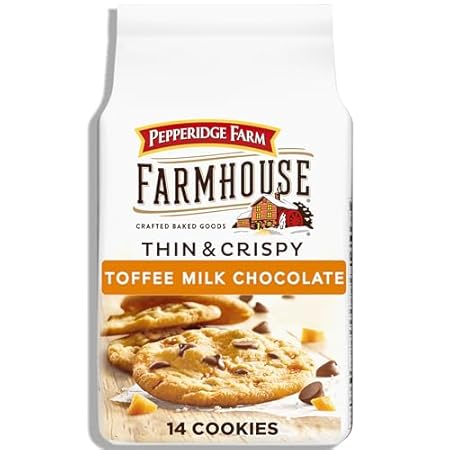 Pepperidge Farm Farmhouse Thin & Crispy Toffee Milk Chocolate Cookies, 6.9 oz. Bag