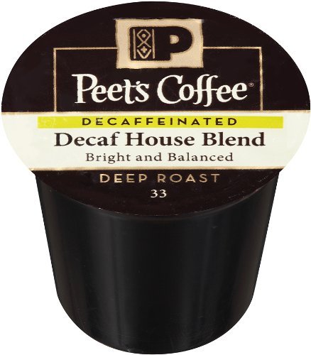 Peet's Coffee, Dark Roast Decaffeinated Coffee K-Cup Pods for Keurig Brewers - Decaf House Blend 96 Count (4 Boxes of 24 K-Cup Pods)
