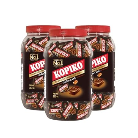 Kopiko Coffee Candy – Bold-Tasty Hard Candy from Indonesia with Real Coffee Extract – A Satisfying Boost for On-the-Go Energy (3-Pack 28.2oz Each)