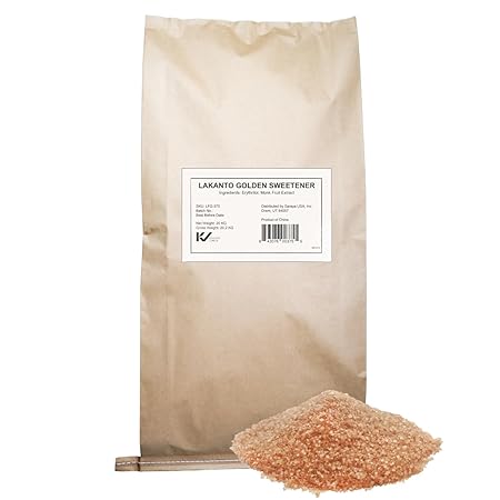 Lakanto Bulk Golden Monk Fruit Sweetener with Erythritol - Bulk Raw Cane Sugar Substitute, Baking, Extract, Sugar Replacement (Golden - 20 kg)