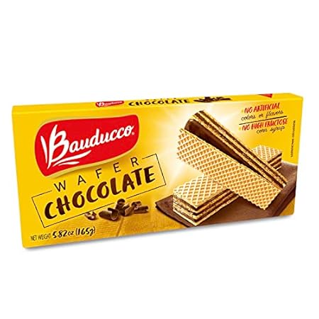 Bauducco Chocolate Wafers - Crispy Wafer Cookies With 3 Delicious, Indulgent Decadent Layers of Chocolate Flavored Cream - Delicious Sweet Snack or Dessert - 5.82oz (Pack of 1)