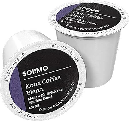 Amazon Brand - Solimo Medium Roast Coffee Pods, Kona Blend, Compatible with Keurig 2.0 K-Cup Brewers, 100 Count