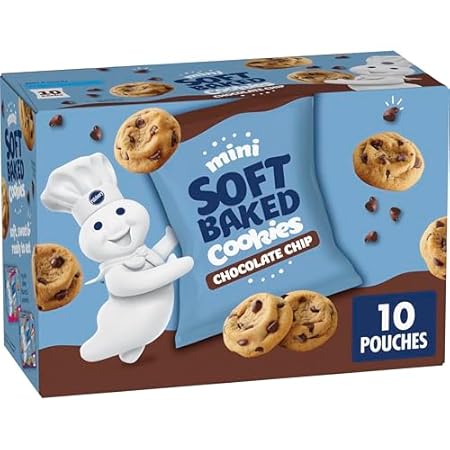 Pillsbury Mini Soft Baked Cookies, Chocolate Chip, Snack Bags, 10 Ct, 10 oz