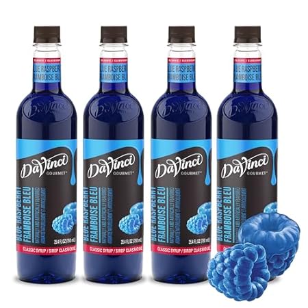 DaVinci Gourmet Classic Blue Raspberry, 25.4 Fluid Ounces (Pack of 4)