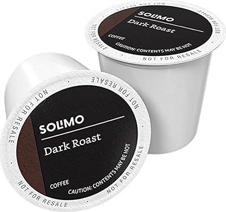Amazon Brand - Solimo Dark Roast Coffee Pods, Compatible with Keurig 2.0 K-Cup Brewers 100 Count(Pack of 1)