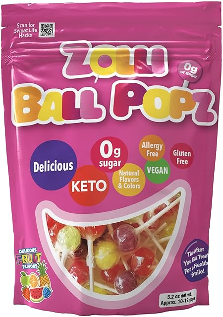 Zollipops The Clean Teeth Pops, Anti Cavity Lollipops, Ball Popz, 5.2 oz (Packaging May Vary)