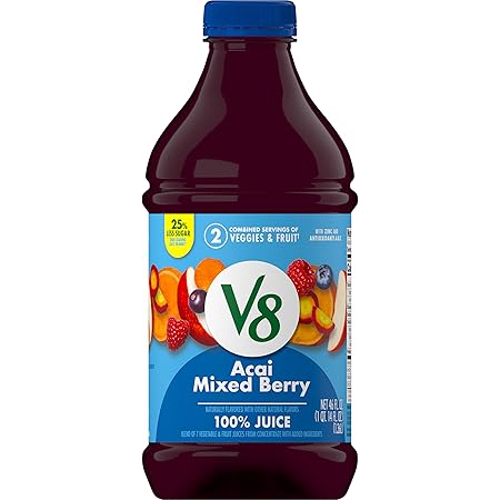 V8 Acai Mixed Berry 100% Fruit and Vegetable Juice, 46 fl oz Bottle