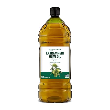 Amazon Fresh, Extra Virgin Olive Oil, First Cold Extracted, 51 Oz (Previously Happy Belly, Packaging May Vary)