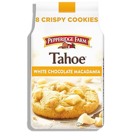 Pepperidge Farm Tahoe Crispy White Chocolate Macadamia Nut Cookies, 7.2 OZ Bag (8 Cookies)