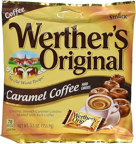Werthers Original Caramel Coffee Hard Candy Pieces Round Hard Candy 5.5 Oz, Set of 2