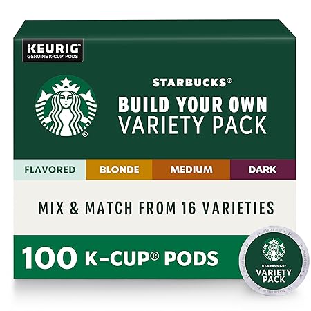 Starbucks Coffee, Keurig K-Cup Pods, Custom Build Your Own Variety Pack, 100 Pods