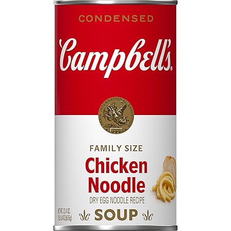Campbell’s Condensed Chicken Noodle Soup Dry Egg Noodle Recipe, 22.4 oz Family Size Can