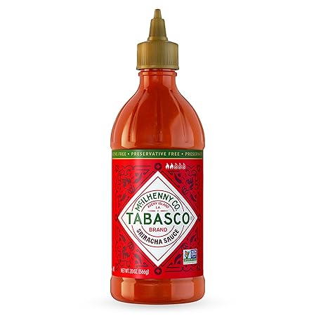 TABASCO Brand Sriracha Sauce, Medium Hot Sauce, Easy-to-Squeeze Bottle, Thai-Style with Louisiana Twist, Rich & Bold Flavor, Great on Stir-Fry, Teriyaki, & More, 20 Oz (Pack of 1)