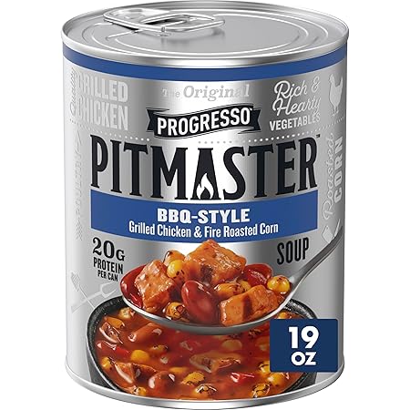 Progresso Pitmaster BBQ Style, Grilled Chicken and Fire Roasted Corn, Gluten Free, Canned Soup, 19 oz