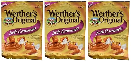 Werther's Original New Soft Caramels 2.22 Oz (63g) (3 Pack)