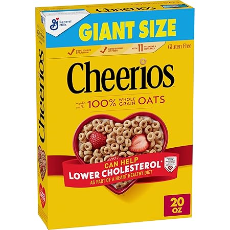 Cheerios, Heart Healthy Gluten Free Breakfast Cereal, Giant Size, 20 oz