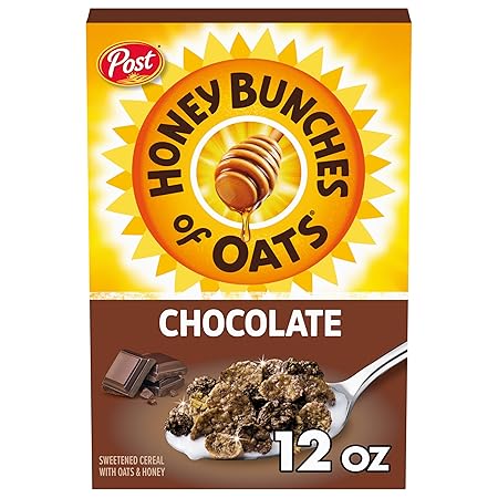 Honey Bunches of Oats Chocolate, Made with Whole Grain Cereal, Breakfast Cereal, 12oz Box (Pack of 1)