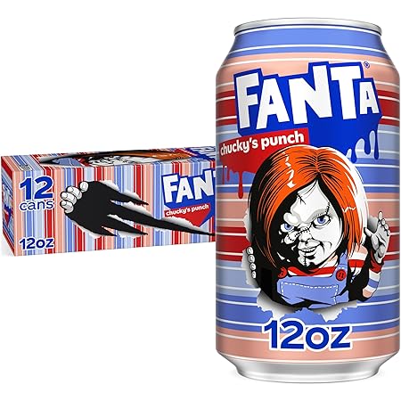 Fanta Fruit Punch Caffeine Free Soda Soft Drink, Chucky's Punch Halloween Edition, 12 fl. oz. cans, 12 pack