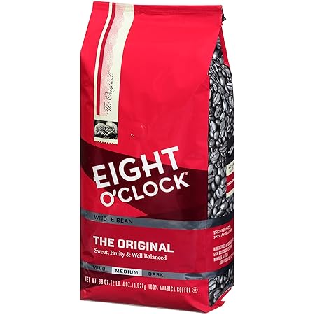 Eight O'Clock Coffee The Original, Medium Roast, Whole Bean Coffee, 36 Ounce (Pack of 1), 100% Arabica, Kosher Certified