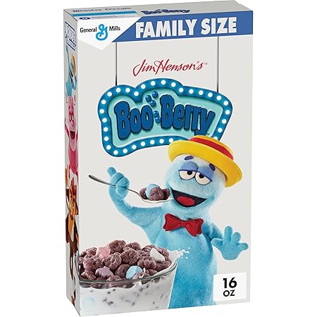 Boo Berry Cereal with Monster Marshmallows, Kids Breakfast Cereal, Halloween Limited Edition, Family Size, 16 oz