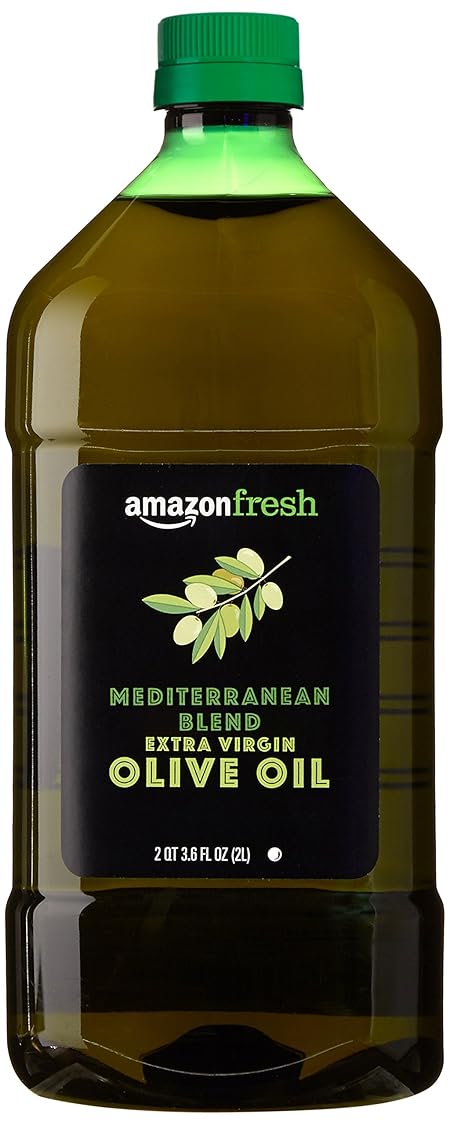 Amazon Fresh, Mediterranean Blend Extra Virgin Olive Oil, 2QT 3.6 Fl Oz (2L)