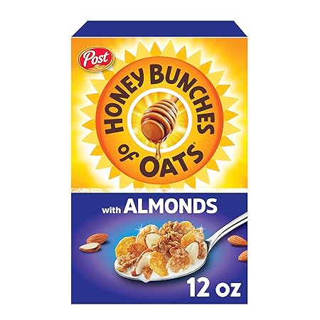 Honey Bunches of Oats Almond, Heart Healthy, Low Fat, made with Whole Grain Cereal, 12 Ounce