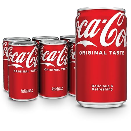 Coca-Cola Soda Soft Drinks, 7.5 fl oz, 6 Pack - Classic Cola Soft Drink, Mini Soda Cans