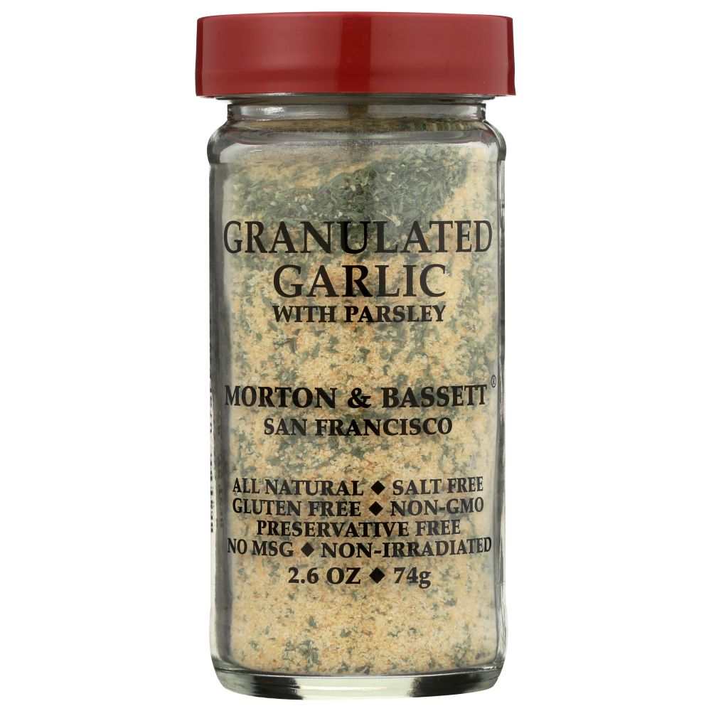 Morton & Bassett Granulated Garlic with Parsley - 2.6 oz for Cooking