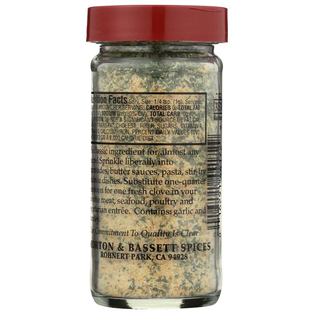 Morton & Bassett Granulated Garlic with Parsley - 2.6 oz for Cooking