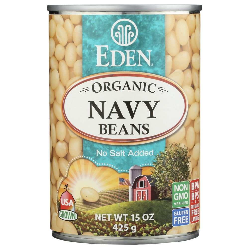 EDEN FOODS Navy Beans Organic - 15oz | Natural Flavorful & Gluten-Free