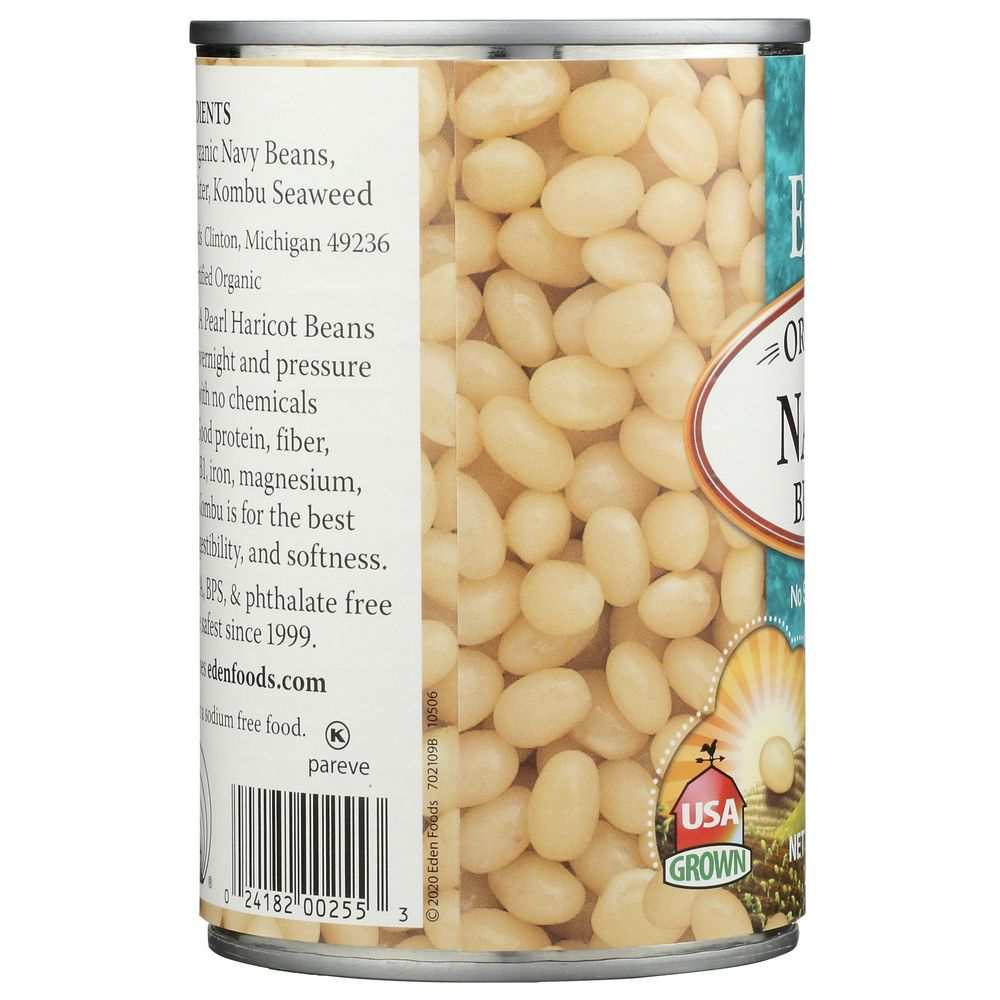 EDEN FOODS Navy Beans Organic - 15oz | Natural Flavorful & Gluten-Free