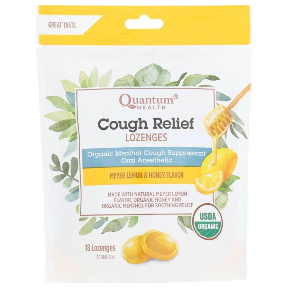 QUANTUM Lozenges Cough Relief Lemon and Honey Organic | 18pcs per pack
