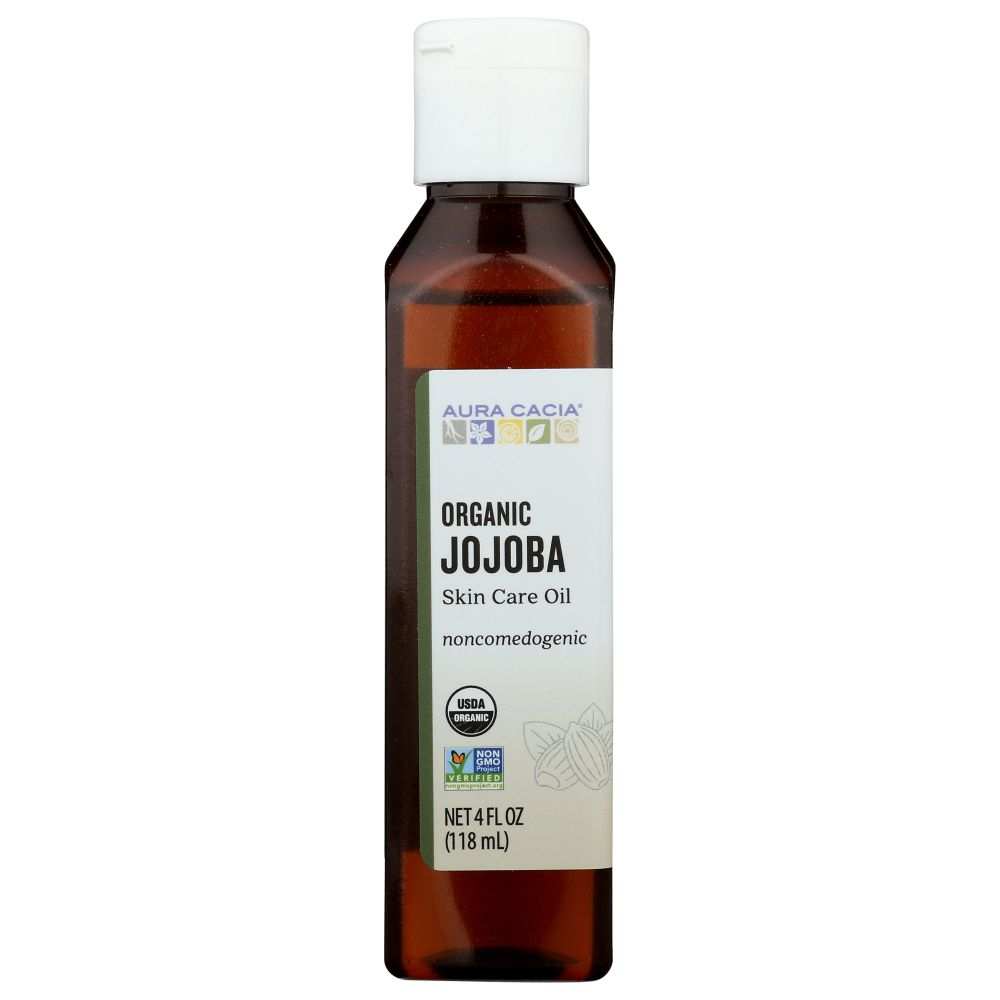 AURA CACIA Organic Jojoba Skin Care Oil - 4oz  Hair & Skin Moisturizer
