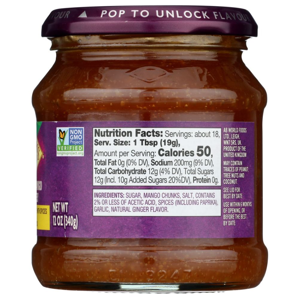 PATAK'S: Original Sweet Mango Chutney Mild, 12 Oz