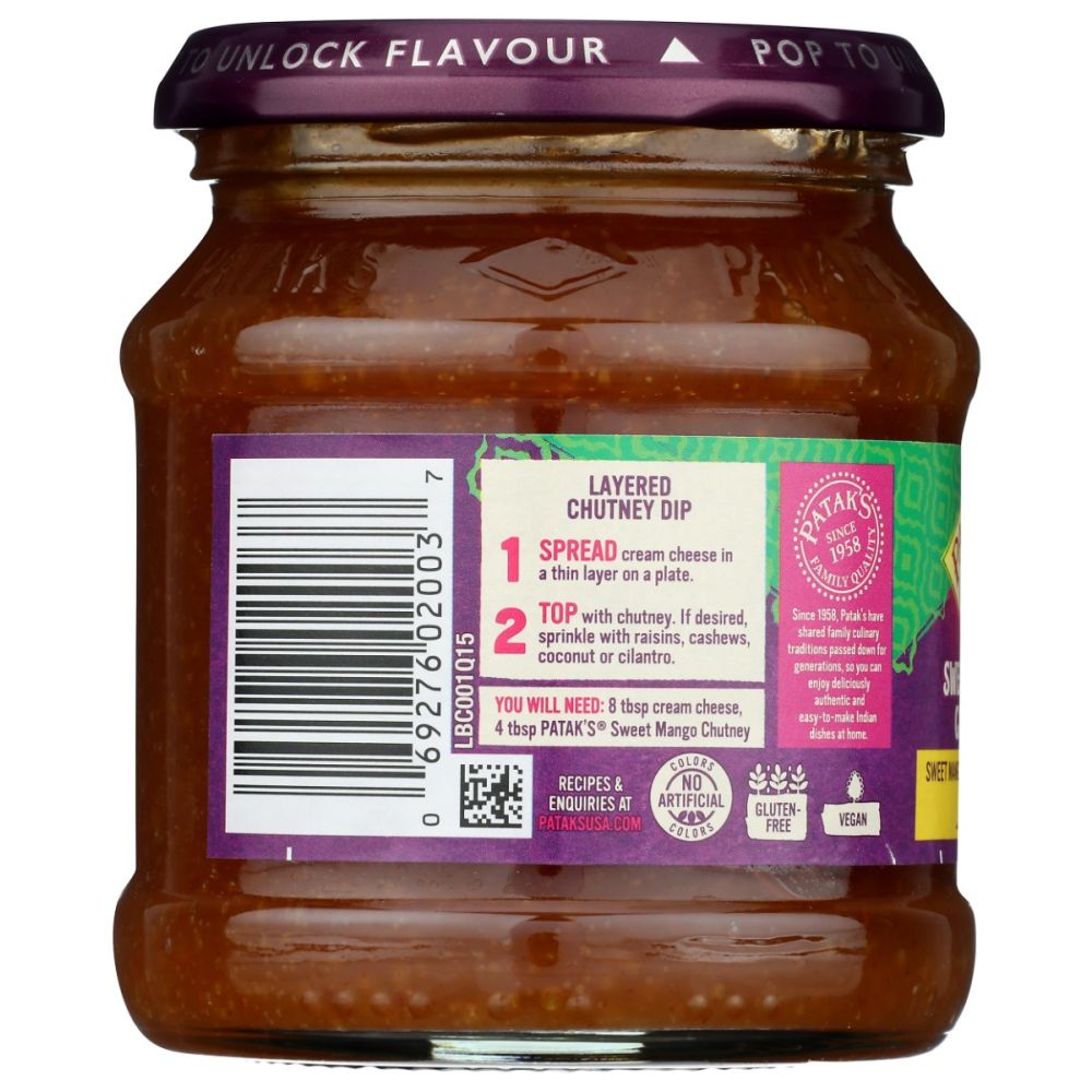 PATAK'S: Original Sweet Mango Chutney Mild, 12 Oz