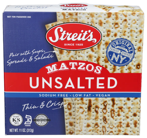 STREITS MATZO UNSALTED - 11 OZ