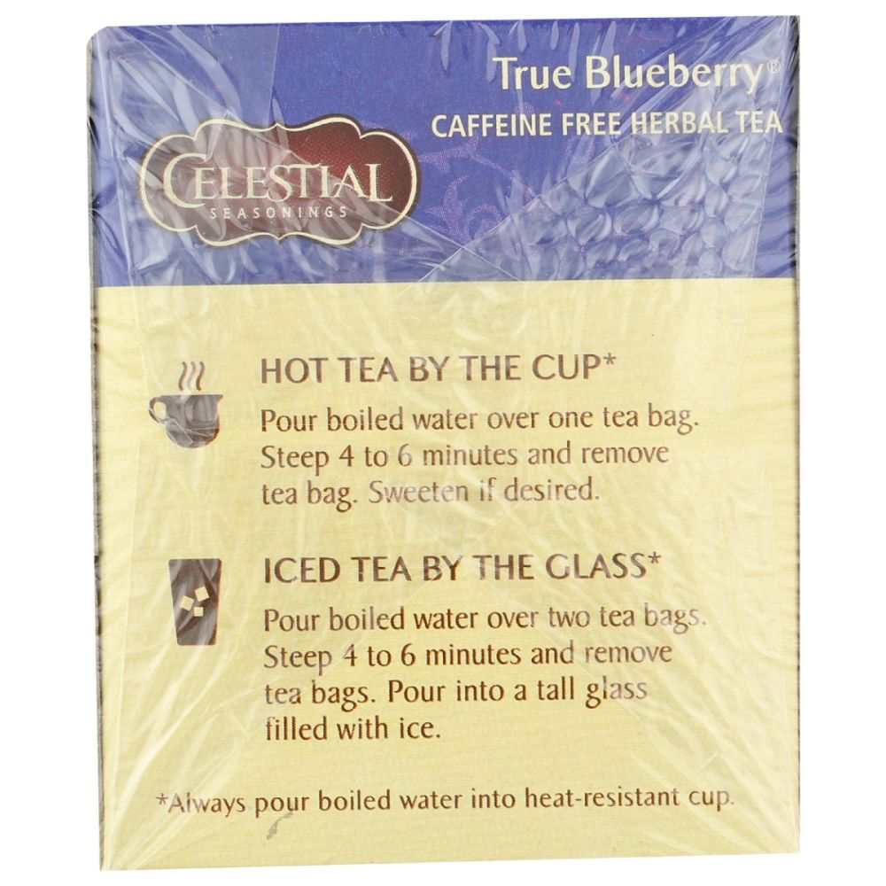CELESTIAL SEASONINGS: True Blueberry Herbal Tea Caffeine Free, 20 bg