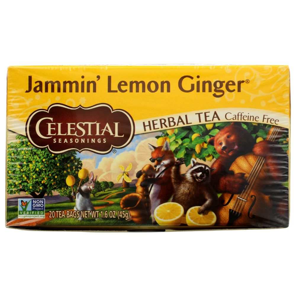 CELESTIAL SEASONINGS Herbal Tea Jammin|Lemon Ginger Caffeine Free 20bg