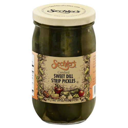SECHLERS PICKLE CANDIED SWT DILL STRIP - 16 OZ