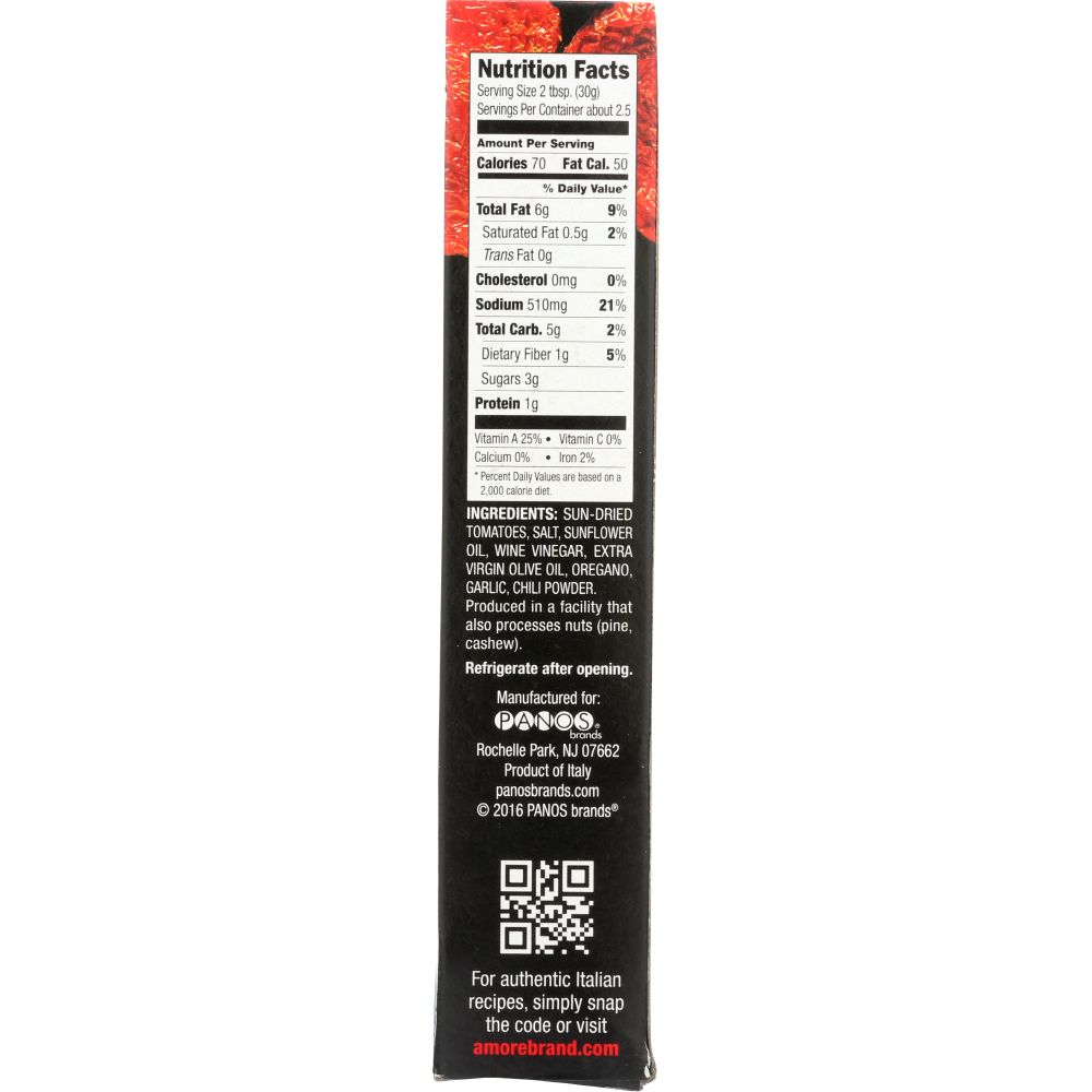 AMORE: Sun Dried Tomato Paste, 2.8 oz