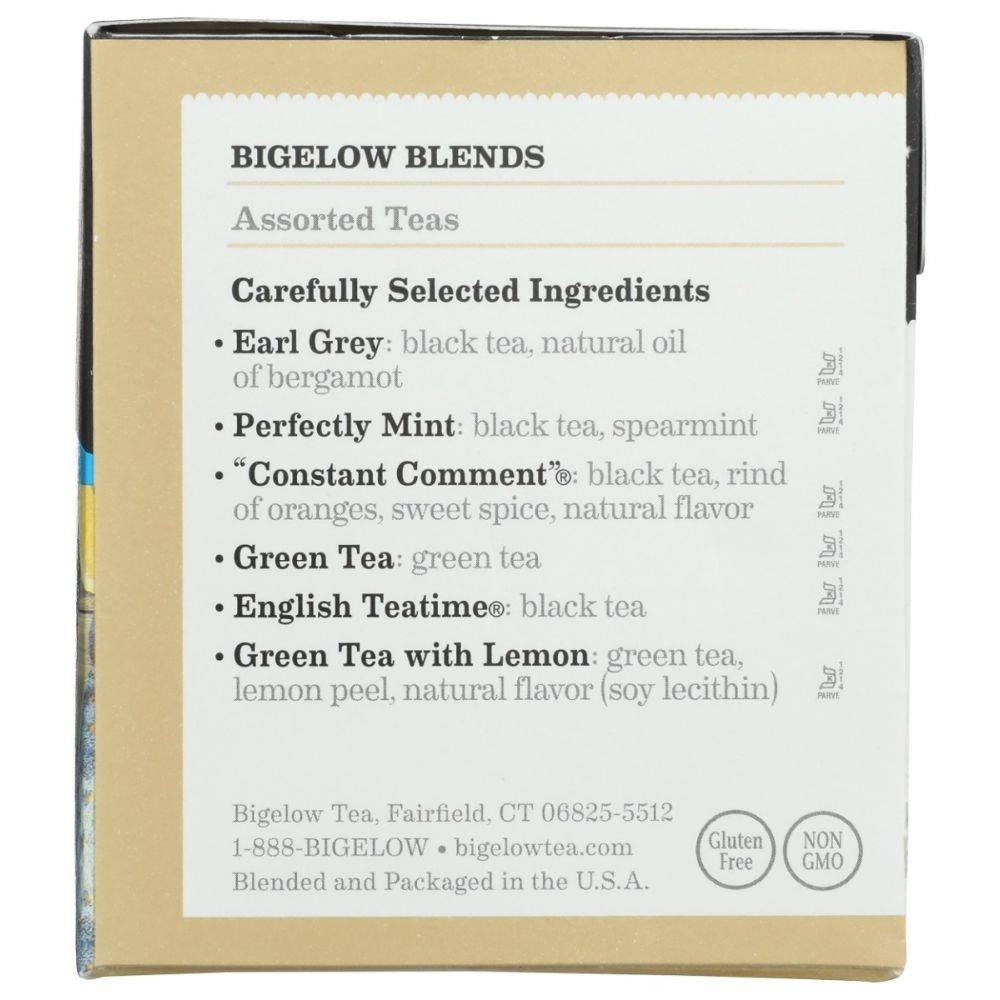 BIGELOW: Six Assorted Teas Variety Pack 18 Tea Bags, 1.10 oz