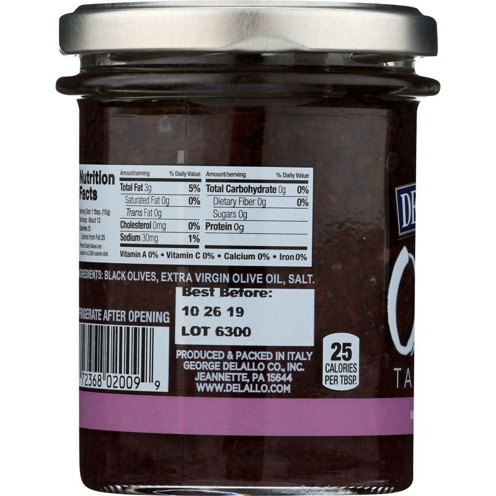 DELALLO: Black Olive Tapenade, 6.7 oz