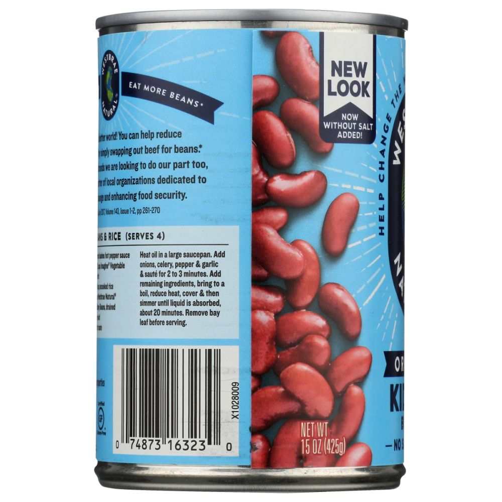 WESTBRAE NATURAL: Vegetarian Organic Kidney Beans, 15 oz
