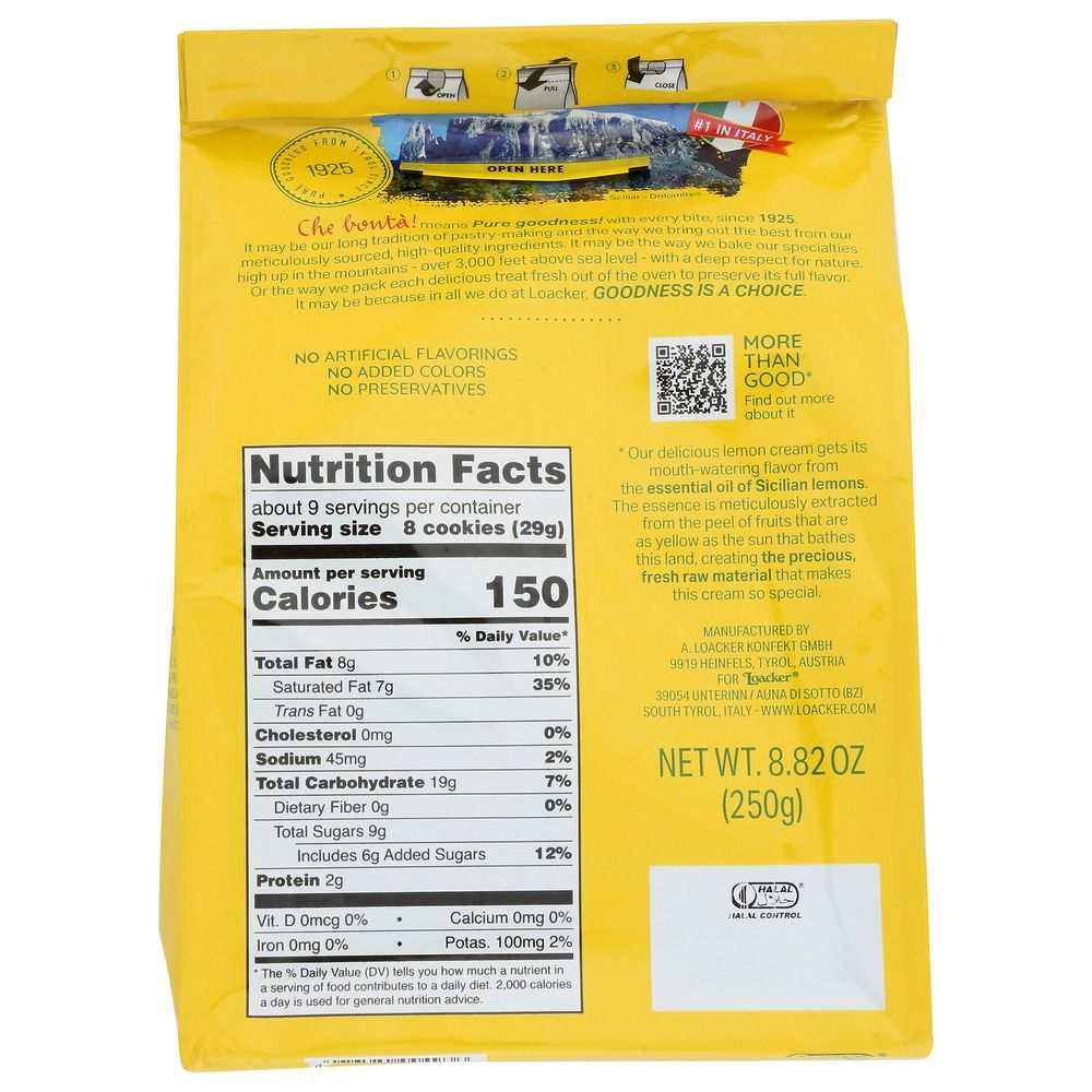 LOACKER: Quadratini Lemon Wafer Cookies, 8.82 oz