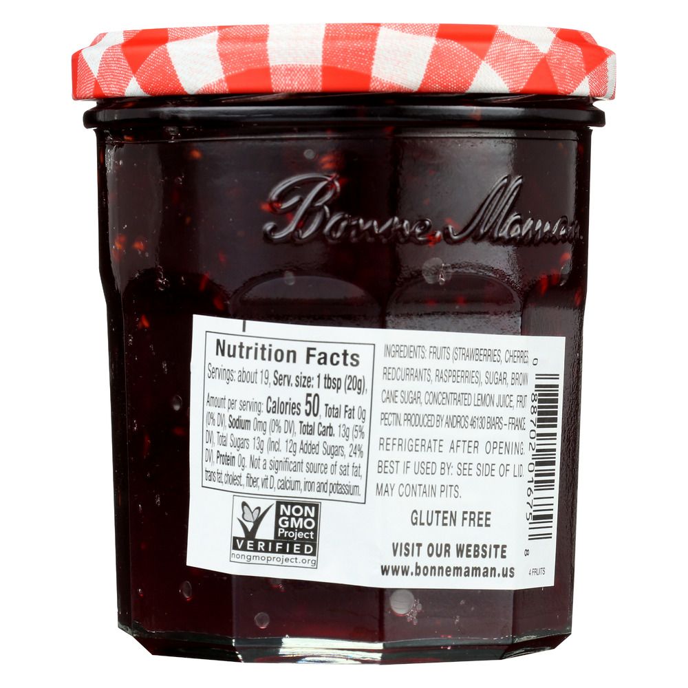 BONNE MAMAN: Four Fruits Preserves, 13 oz